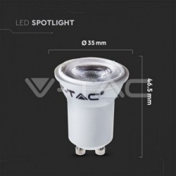 Lâmpada LED VTAC GU10 2W MR11 80RA 38º 4000K 150Lm