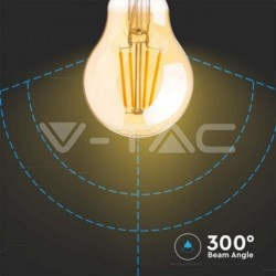 LâmpadaLED VTAC E27 12W 1350Lm 2200KA60 AMBARGlass