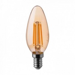 Lâmpada LED VTAC E14 4W»30W 2200K 350Lm Vela AMBERglass