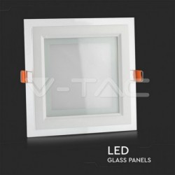 Painel LED GLASS 12W Luz Quente 840Lm quadrado