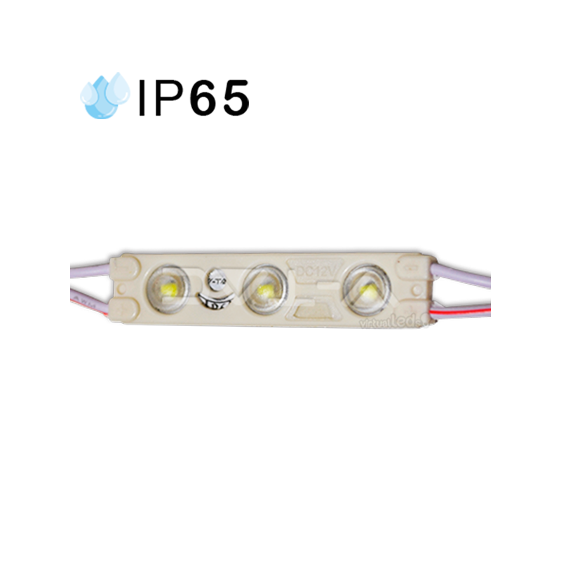 Módulos LED 12V 1W 3x SMD2835 L. vermelha IP65 100Lm (50un)