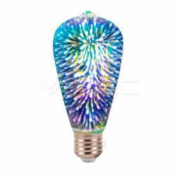 Lâmpada LED E27 3W 3000K 25Lm ST64 FILAMENT 3D