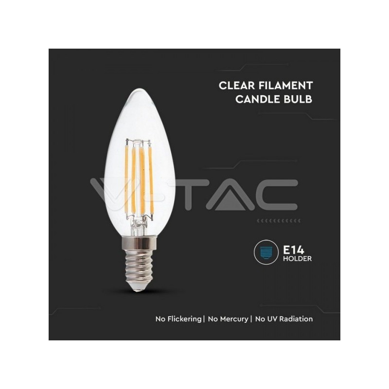 Lâmpada LED VTAC E14 4w»35W 3000K 400Lm Vela 