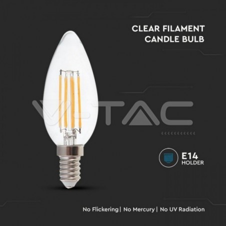 Lâmpada LED VTAC E14 4w»35W 3000K 400Lm Vela 