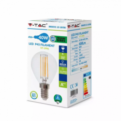 Lampada LED E14 4W»40W Luz Natural 400Lm P45 Filam