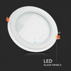 Painel LED GLASS 12W Luz Fria 840Lm redondo