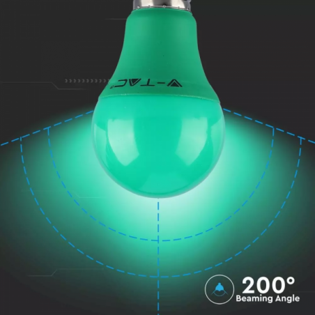 Lâmpada LED E27 9W Luz Verde 270Lm A60