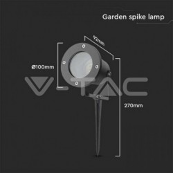 Projetor Jardim V-TAC c/suporte p/GU10 Alumínio IP65 (lâmpada não incluída)