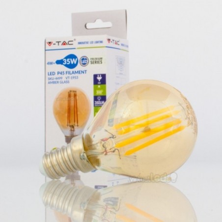 Lampada LED E14 4w»35w 2200k 350LM P45 Amber Filam
