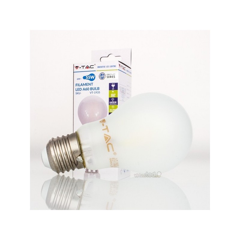 Lampada LED E27 6w»55w Luz Quente A60 Filamento