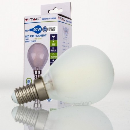 Lampada LED E14 4W»40W luz Natural P45 Filamento