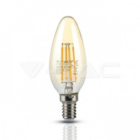 Lâmpada LED E14 4w»35W 2200K 350Lm Vela AMBERglass