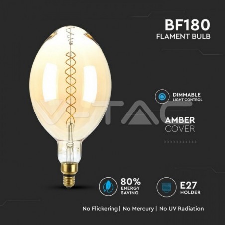 Lâmpada LED E27 8W 2000K 500Lm BF180 DoubleF Dim