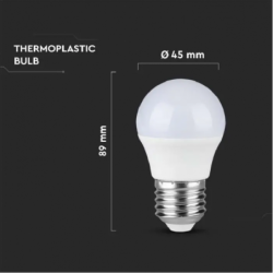 Lâmpada LED E27 6,5W 6500K 600Lm G45 Chip SAMSUNG