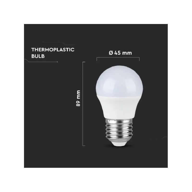 Lâmpada LED E27 6,5W 6500K 600Lm G45 Chip SAMSUNG