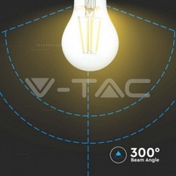 Lâmpada LED VTAC E27 6W 600Lm 3000K A60 CLEARGlass