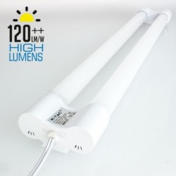 Armadura LED 2xT8-60cm 18w»36W Luz Natural 2.500Lm