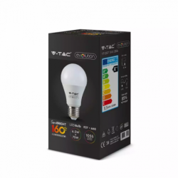 Lâmpada Led E27 6.5W A60 4000K 160lm/W