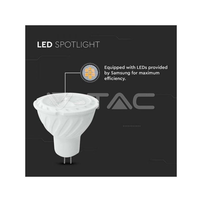 Lâmpada LED GU5.3/MR16 6W»60W 3000K 455Lm 110º Chip Samsung