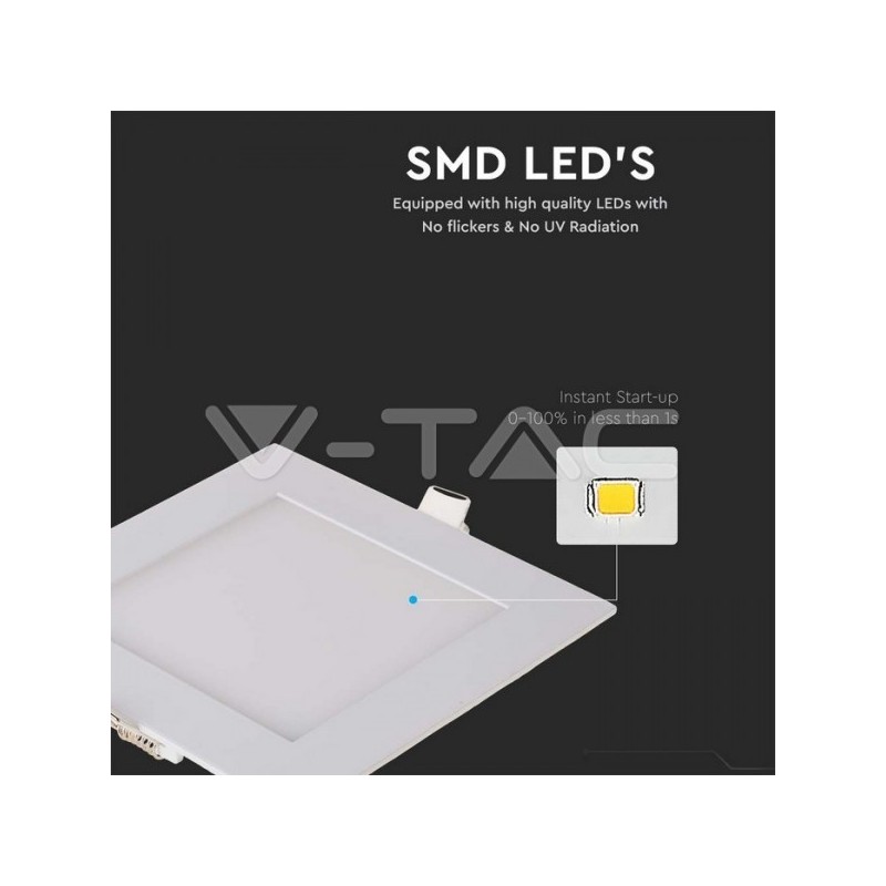 Painel LED VTAC SLIM 18W 6400K 1400Lm quadrado