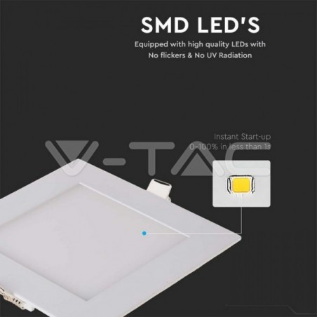 Painel LED VTAC SLIM 18W 6400K 1400Lm quadrado