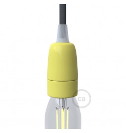 Suporte de lâmpada E14 em Porcelana amarelo