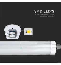 Armadura compacta LED VTAC 48W 150cm 6500K 5,760lm