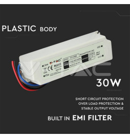 Transformador Plástico SLIM 30W 12V 2,5A IP67