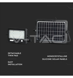 10WLED Solar Floodlight Detachable Black Body4000K