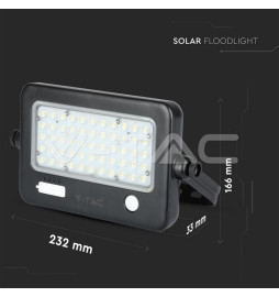 10WLED Solar Floodlight Detachable Black Body4000K