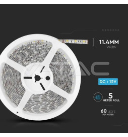 Fita LED VTAC 11W/m SMD5050 60LEDs/m 3000K IP65 5mt