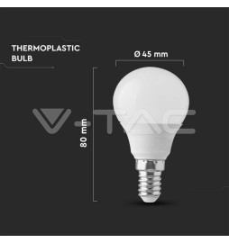 Lâmpada LED E14  6,5W 4000K 600Lm P45 Chip SAMSUNG