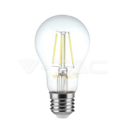 Lâmpada LED V-TAC E27 6W 600Lm 4000K A60 CLEARGlass