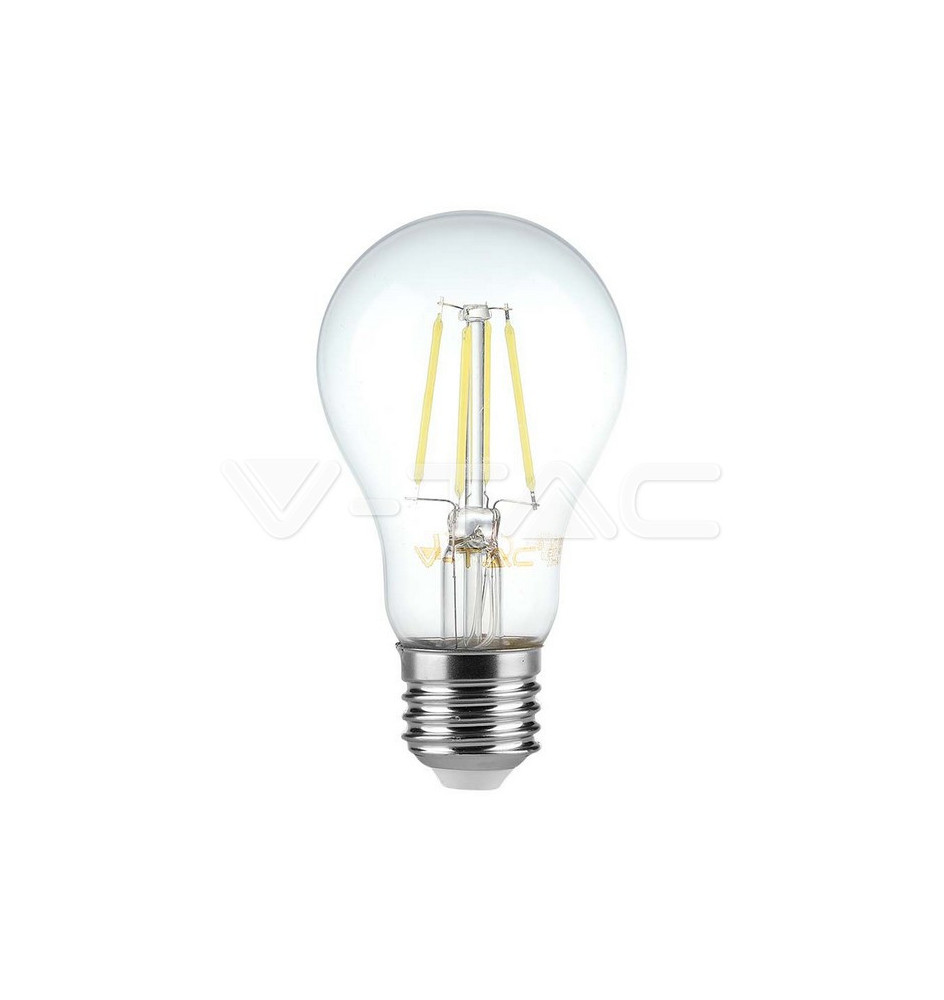 Lâmpada LED V-TAC E27 6W 600Lm 4000K A60 CLEARGlass