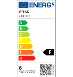 Lâmpada LED V-TAC E27 6W 600Lm 4000K A60 CLEARGlass