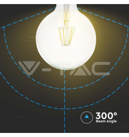 Lâmpada LED V-TAC E27 6W 600Lm 3000K G125 CLEARGlass
