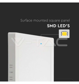 Painel LED V-TAC 12W 4000K 1200Lm Q SURFACE IP20