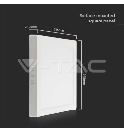 Painel LED V-TAC 12W 4000K 1200Lm Q SURFACE IP20