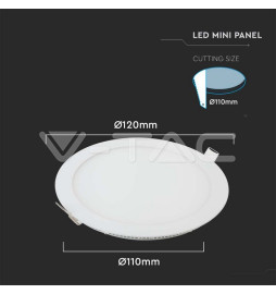 Painel LED SLIM 6W 3000K 490Lm 120º redondo