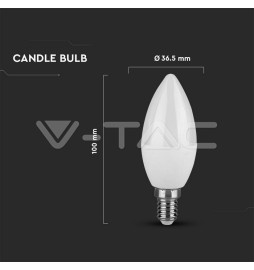 Lâmpada LED E14 7W 4000K Vela Chip SAMSUNG