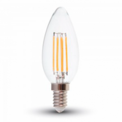 Lâmpada LED E14 6W»45W Luz Natural 600Lm Vela CLEA